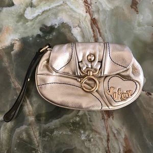 Gold juicy couture wristlet bag